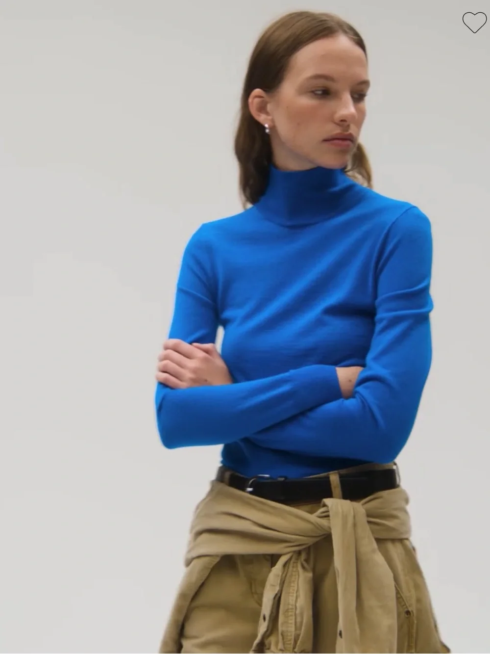 J. Crew Carolyn turtleneck sweater in merino wool CM709 Tidewater blue 12 14 L